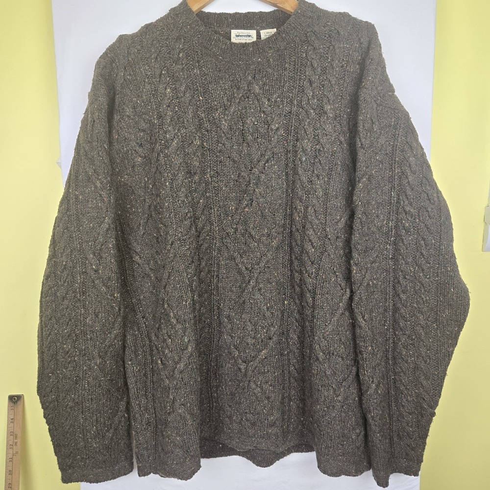 St John's Bay Italian Tweed Yarn Sweater Wool Blend Men's L